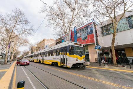 Sacramento, FEB 20: Regional Transit in the downtown on FEB 20, 2018 at Sacramento, Californiaのeditorial素材