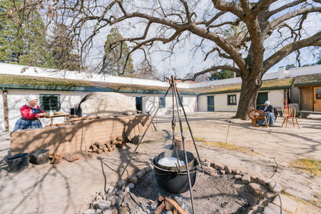 Sacramento, FEB 22: The historical Sutter's Fort State Historic Park on FEB 22, 2018 at Sacramento, Californiaのeditorial素材