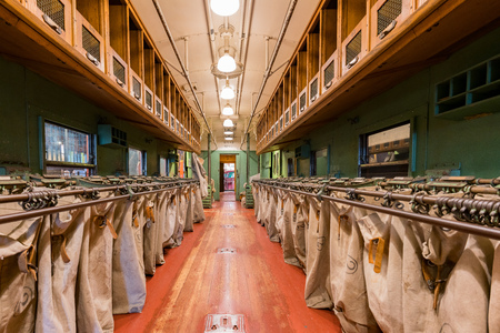 Sacramento, FEB 22: Interior view of the California State Railroad Museum on FEB 22, 2018 at Sacramento, Californiaのeditorial素材