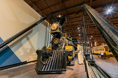 Sacramento, FEB 22: Interior view of the California State Railroad Museum on FEB 22, 2018 at Sacramento, Californiaのeditorial素材