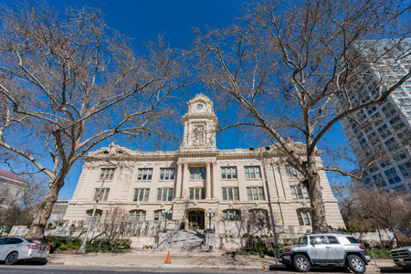 Sacramento, FEB 23: Exterior view of the Sacramento City Hall on FEB 23, 2018 at Sacramento, Californiaのeditorial素材