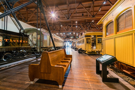 Sacramento, FEB 22: Interior view of the California State Railroad Museum on FEB 22, 2018 at Sacramento, Californiaのeditorial素材