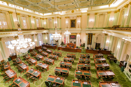 Sacramento, FEB 20: Interior view of the beautiful City Hall on FEB 20, 2018 at Sacramento, Californiaのeditorial素材