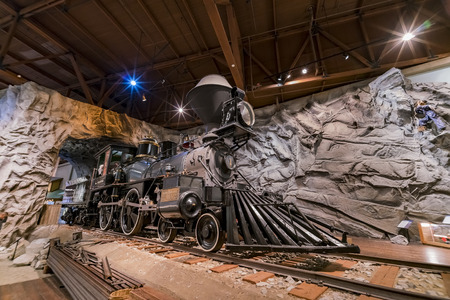 Sacramento, FEB 22: Interior view of the California State Railroad Museum on FEB 22, 2018 at Sacramento, Californiaのeditorial素材