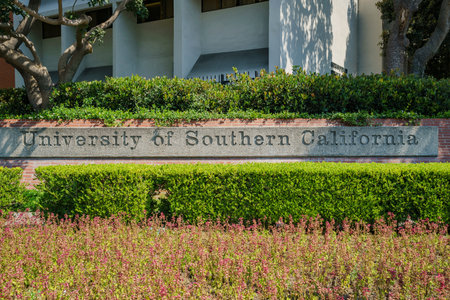Los Angeles, JUN 23: Sign of the University of Southern California on JUN 23, 2017 at Los Angeles,...