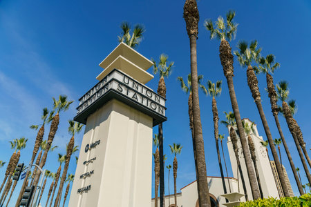 Los Angeles, MAR 3: Exterior view of the famous Union Station on MAR 3, 2018 at Los Angeles