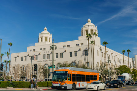 Los Angeles, MAR 3: Historical US Post Office in downtown on MAR 3, 2018 at Los Angelesのeditorial素材