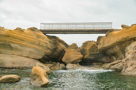 Special rocks in Yehliu Geopark at New Taipei City, Taiwanの写真素材