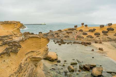 Special rocks in Yehliu Geopark at New Taipei City, Taiwanのeditorial素材