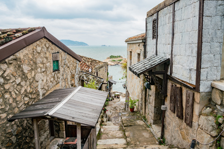 The special Turtle Island and Qinbi Village at Matsu, Taiwanのeditorial素材