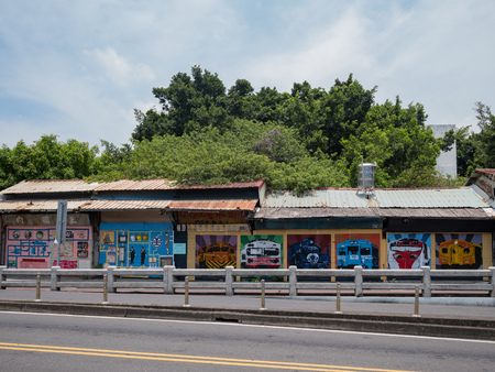 Changhua, MAY 24: Interesting drawing near Changhua Roundhouse on MAY 24, 2018 at Changhua, Taiwanのeditorial素材