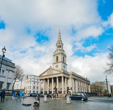 London, APR 15: Exterior view of the St Martin-in-the-Fields church on APR 15, 2018 at London, United Kingdomのeditorial素材