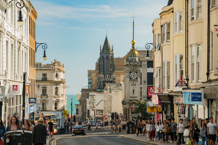 Brighton, JUN 2: Beautiful street and scene on JUN 2, 2017 at Brighton, United Kingdom