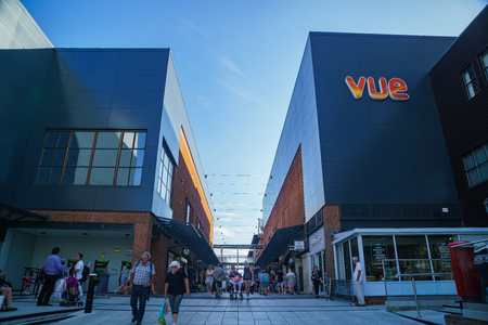 Portsmouth, JUL 8: Exterior view of the Gunwharf Quays on JUL 8, 2017 at Portsmouth, United Kingdomのeditorial素材