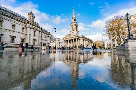London, APR 15: Exterior view of the St Martin-in-the-Fields church on APR 15, 2018 at London, United Kingdomのeditorial素材