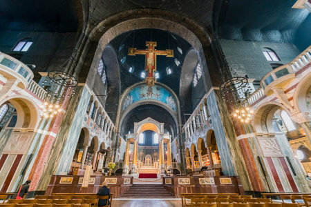 London, APR 14: Interior view of the Westminster Cathedral on APR 14, 2018 at London, United Kingdom
