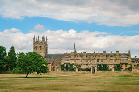 Exterior view of the famous Christ Church Cathedral at Oxford, United Kingdomの写真素材
