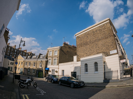 London, APR 14: Beautiful street view and building in Westminster on APR 14, 2018 at London, United Kingdomのeditorial素材