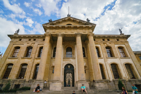 Oxford, JUL 9: Exterior view of the Bodleian Library on JUL 9, 2017 at Oxford, United Kingdom