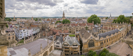 Aerial view of the Oxford cityscape from the top of University Church of St Mary the Virgin at United Kingdomのeditorial素材