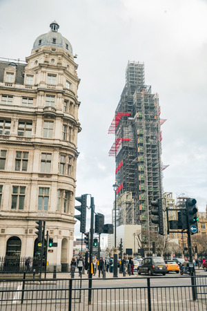 London, APR 15: The famous Big Ben is under construction on APR 15, 2018 at London, United Kingdomのeditorial素材