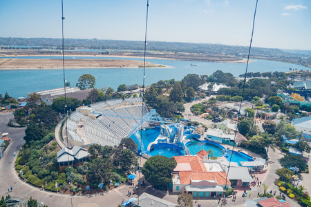 San Diego, JUN 27: Aerial view of the famous SeaWorld on JUN 27, 2018 at San Diego, Californiaのeditorial素材