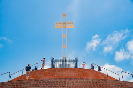 San Diego, JUN 29: The  Mt. Soledad National Veterans Memorial on JUN 29, 2018 at San Diego,...