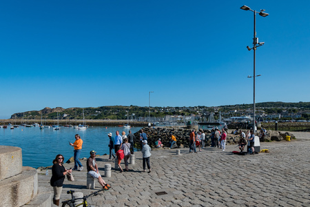 Dublin, JUL 1: Afternoon view of the Howth harbour on JUL 1, 2018 at Dublin, Irelandのeditorial素材