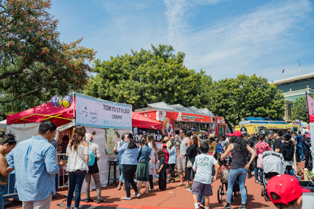 Los Angeles, APR 8: Special Japan Family Day in Santa Anita Park on APR 8, 2018 at Los Angeles, Californiaのeditorial素材