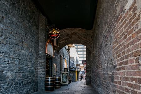 Dublin, JUL 1: Interesting bars over the Temple Bar street on JUL 1, 2018 at Dublin, Irelandのeditorial素材