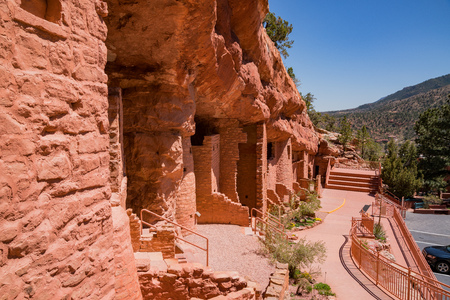 The special Manitou Cliff Dwellings museum at Manitou Springs, Coloradoのeditorial素材