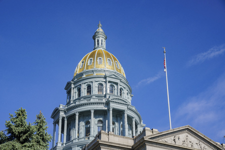 Beautiful dome of the historical Colorado State Capitol, United Statesのeditorial素材