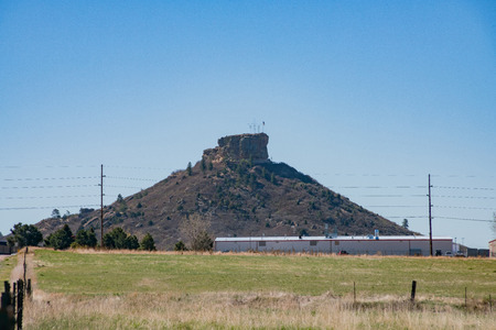 The historical Castle Rock in Rock Park, Coloradoのeditorial素材