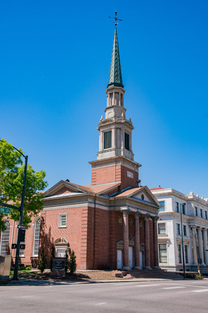 Exterior view of the First Baptist Church at Denver, Coloradoの写真素材