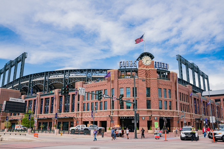 Denver, MAY 7: Exterior view of Coors Field on MAY 7, 2017 at Denver, Coloradoのeditorial素材