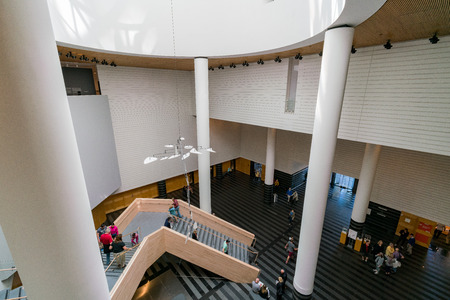 San Francisco, MAY 22: Interior view of the famous Museum of Modern Art on MAY 22, 2017 at San Francisco, Californiaのeditorial素材