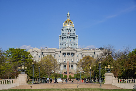 Denver, MAY 3: Afternoon view of the historical Colorado State Capitol on MAY 3, 2017 at Denver, Coloradoのeditorial素材
