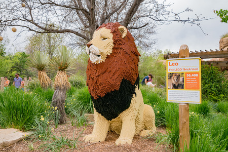 Denver, MAY 7: Special Lego Brick Lion on MAY 7, 2017 at Denver, Coloradoのeditorial素材