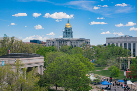 Denver, MAY 6: Morning view of the historical Colorado State Capitol on MAY 6, 2017 at Denver, Coloradoのeditorial素材