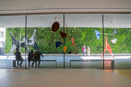 San Francisco, MAY 22: Interior view of the famous Museum of Modern Art on MAY 22, 2017 at San Francisco, Californiaのeditorial素材