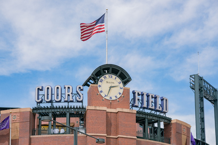 Denver, MAY 7: Exterior view of Coors Field on MAY 7, 2017 at Denver, Coloradoのeditorial素材