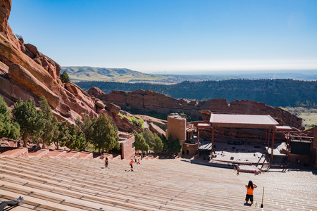 Denver, MAY 5: Beautiful landscape of Red Rocks Colorado on MAY 5, 2017 at Denver, Coloradoのeditorial素材