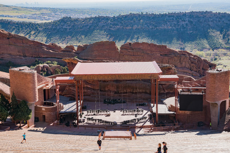 Denver, MAY 5: landscape of Red Rocks Colorado on MAY 5, 2017 at Denver, Coloradoのeditorial素材