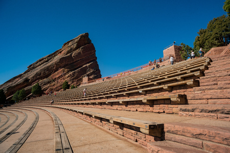 Denver, MAY 5: Beautiful landscape of Red Rocks Colorado on MAY 5, 2017 at Denver, Coloradoのeditorial素材