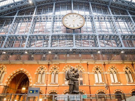 London, APR 24: The beautiful St. Pancras International station on APR 24, 2018 at London, United Kingdomのeditorial素材