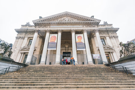 Brussels, APR 29: Beautiful street view on APR 29, 2018 at Brussels, Belgium