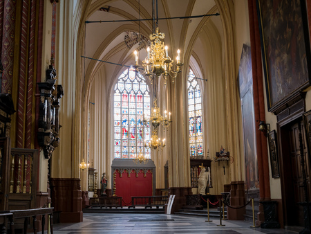 Ghent, APR 28: Interior view of the Saint Bavo's Cathedral on APR 28, 2018 at Ghent, Belgiumのeditorial素材
