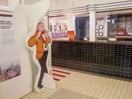 Brussels, APR 29: Interior view of the Marc Sleen Museum on APR 29, 2018 at Brussels, Belgiumのeditorial素材
