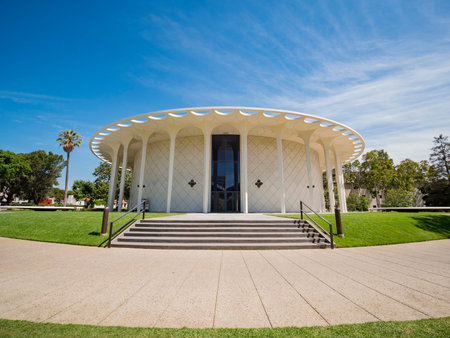 Los Angeles, JUL 21: Exterior view of the Beckman Auditorium in Caltech on JUL 21, 2018 at Los...