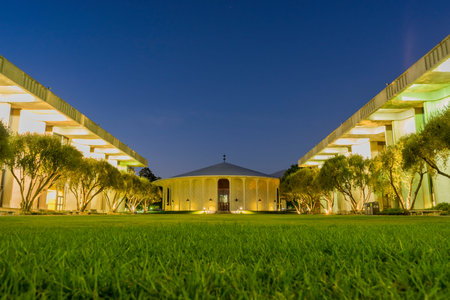 Los Angeles, OCT 5: Night view of a beautiful building in Caltech on OCT 5, 2016 at Los Angeles,...